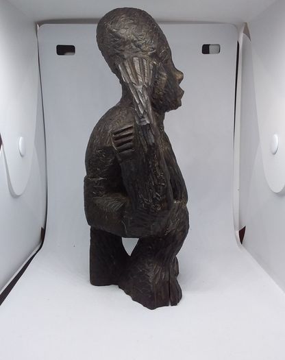 Pair of Vintage Handcarved Wooden African Tribal Figures ( Male )