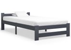Bed Frame Dark Grey Solid Pine Wood 100x200 cm