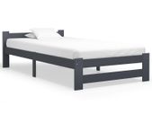 Bed Frame Dark Grey Solid Pine Wood 100x200 cm