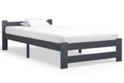 Bed Frame Dark Grey Solid Pine Wood 100x200 cm