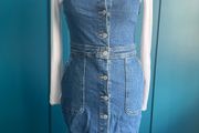 Monki denim dungaree dress. Size 8