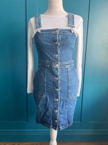 Monki denim dungaree dress. Size 8