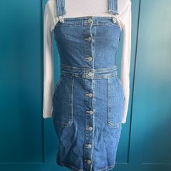 Monki denim dungaree dress. Size 8