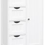 Bathroom Floor Storage Cabinet, Wooden Storage Unit with 4 Drawers, Single Door, Adjustable Shelf, for Living Room, Kitchen, Entryway (FREE SHIPPING) Image 3