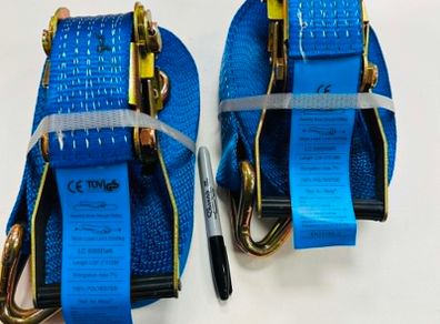 Premium Ratchet straps Box of 10. (5 Ton x 10 metre)