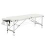 Mobile 3-Zone Folding Massage Table with Headrest Armrest Carry Bag Height-Adjustable Aluminum Portable Massage Bed incl. Accessories Massage Bench up to 225 kg Load White Image 5