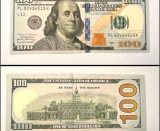 US Dollar Blue Banknote - 100 US Dollar 2017 (circulated)