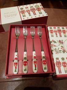 Laura Ashley Nutcracker Set of Cake Forks - Brand New