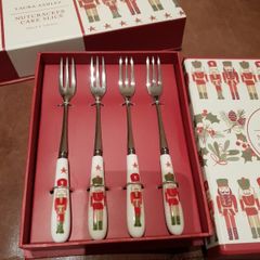 Laura Ashley Nutcracker Set of Cake Forks - Brand New