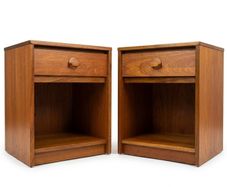 Vintage Retro Mid Century Teak Stag Bedside Cabinets(Pair)