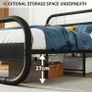 Double Size Bed Frame with Headboard,Oval-Shaped Platform Bed with Under-Bed Image 4