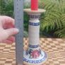 Beautiful Nicholas Mosse Tall Candlestick in the Popular but Discontinued Kilfane Rose Pattern, Circa 1996-2004, Number Two of Two Available Image 9