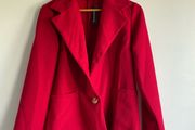 Prettylittlething red single breasted lightweight blazer size 12