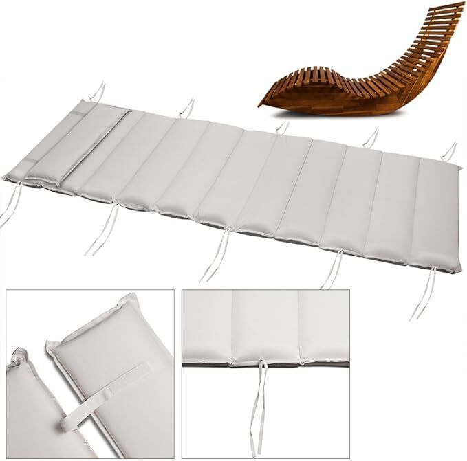 Sun Lounger with Cushion FSC Certified Swing Lounger Set for Balcony, 195 x 60 cm