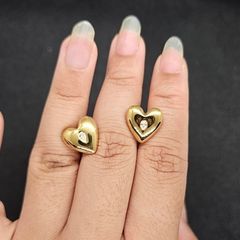Lynott Heart Diamante Earring in Gold Colour