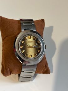 1970s Vintage Mechanical Automatic Day Date Citizen Tiger Eye Watch