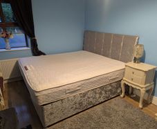 Super king mattress, base and headboard