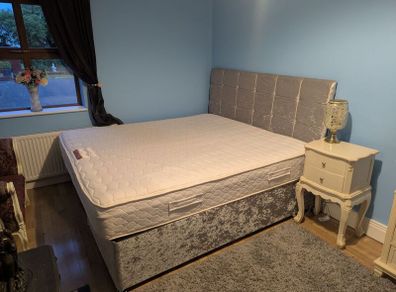 Super king mattress, base and headboard