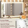 110 cm Fluted Vanity Desk with Glass Top, Modern Makeup Desk with 5 Drawers and Shelves for Bedroom-US-style plug Image 3