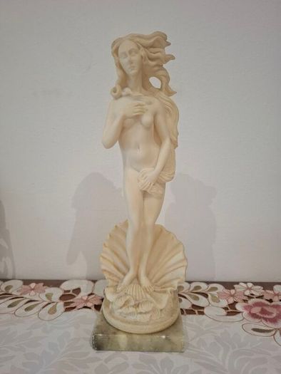 Venus / Aphrodite Rising from Shell Statue (Marble Base)