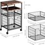 4-Tier Rolling File Cart | 2-Drawer Mobile Filing Cabinet & Printer Stand with Hanging Organizer - Dark Brown Image 7