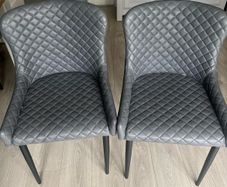 6 PU leather grey chairs