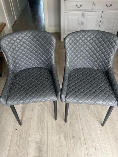 6 PU leather grey chairs