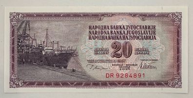 Jugoslavia 20 Dinara 1978 Banknote