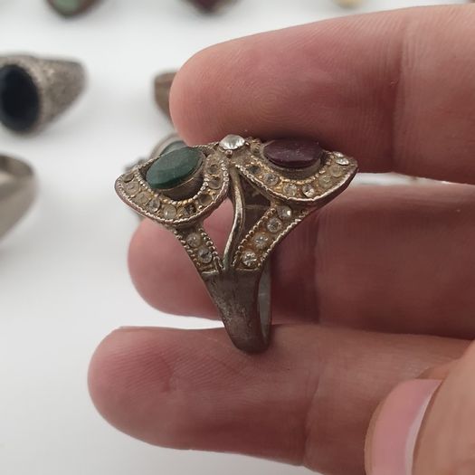 Bohemian Antique Jewellery Bundle 15 Mixed Brass Statement Rings
