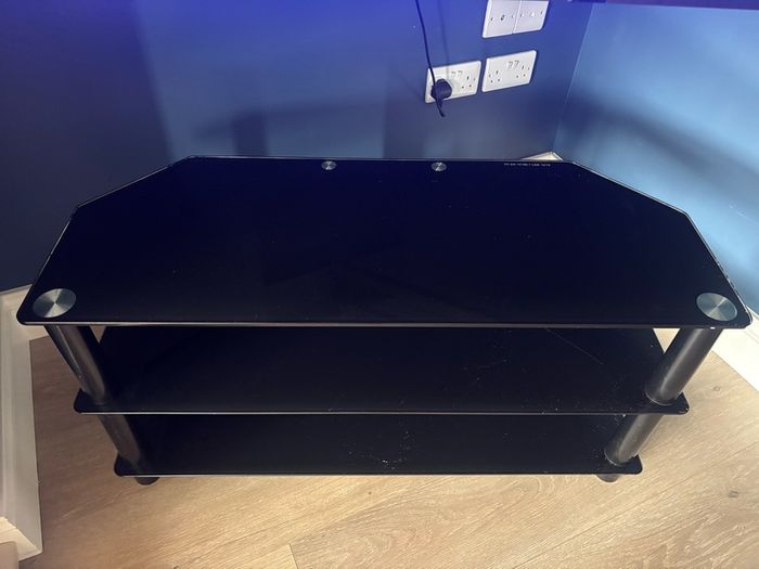 Black Glass TV Stand