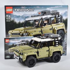 A BUILT LEGO TECHNIC LAND ROVER DEFENDER, no. 42110, includes large built model, instructions and outer box, great condition