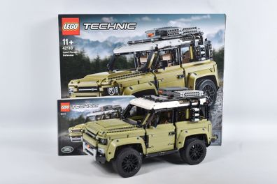 A BUILT LEGO TECHNIC LAND ROVER DEFENDER, no. 42110, includes large built model, instructions and outer box, great condition