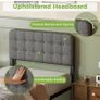 Single Bed Frame with Upholstered Headboard, 36 cm High, Heavy Image 7