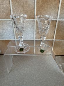 2 Handcrafted Cavan Crystal Candle Holders 5" tall