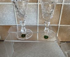 2 Handcrafted Cavan Crystal Candle Holders 5" tall