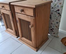 heavy pine bedside lockers
