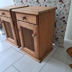 heavy pine bedside lockers
