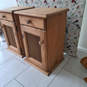 heavy pine bedside lockers