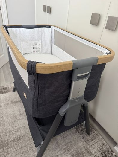 Brand New Bedside Crib Charcoal.