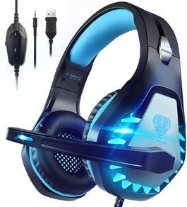 FREE EXPRESS SHIPPING Gaming Headset for PS4 PS5 Switch Xbox One Headset with Noise Cancelling Mic Wired Headset with LED Light for Mac Laptop PC Gaming Headset Soft Memory Earmuffs,Black Green MULTIPLE COLOURS AVAILABLE