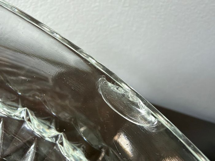 Vintage Cut Glass Serving Bowl with Decorative Stand & EPNS Spoon
