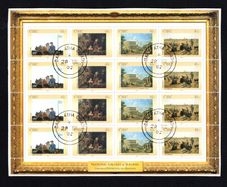 2002 Ireland 140th Anniversary of the National Gallery of Ireland Commemorative Stamp Sheetlet Fine Used with Dublin CDS cancel of 29th August 2002 (Frist day of issued) on envelope extract.