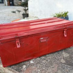 Large painted metal storage chest