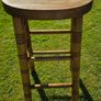 vintage farm house pine stool Image 4