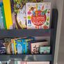 Navy dark grey kids book shelf case Image 3