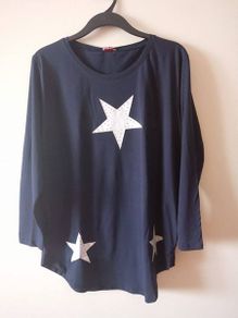 BNWT Zentex Navy Stars top/jumper size UK18 EUR46 Postage included