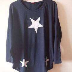 BNWT Zentex Navy Stars top/jumper size UK18 EUR46 Postage included