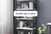 Industrial Bookshelf, 5-Tier 24.8" White Shelving Unit Wood Bookcase with Open Shelves, Rustic Standing Bookshelves Metal Frame Display Rack for Living Room,Bedroom, White