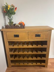 solid oak wine rack