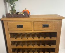solid oak wine rack